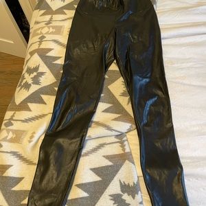 black Wilfred Free Leather Leggings